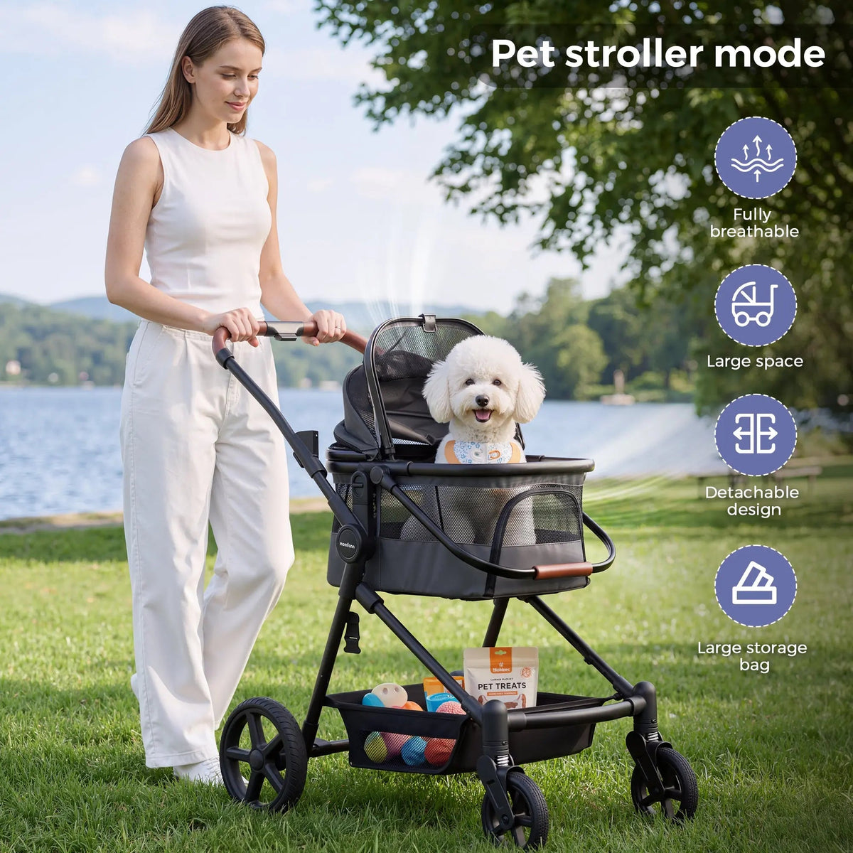 Momfann 3-in-1 Stroller Wagon for Kids & Pets
