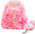 Luxury Floral Dog Harness and Leash Set – 3D Petal Puppy Vest Harness for Small Dogs & Cats