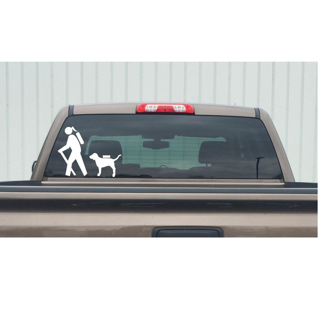Woman and Dog Hiking Decal – Dog Owner Adventure Sticker – 7207